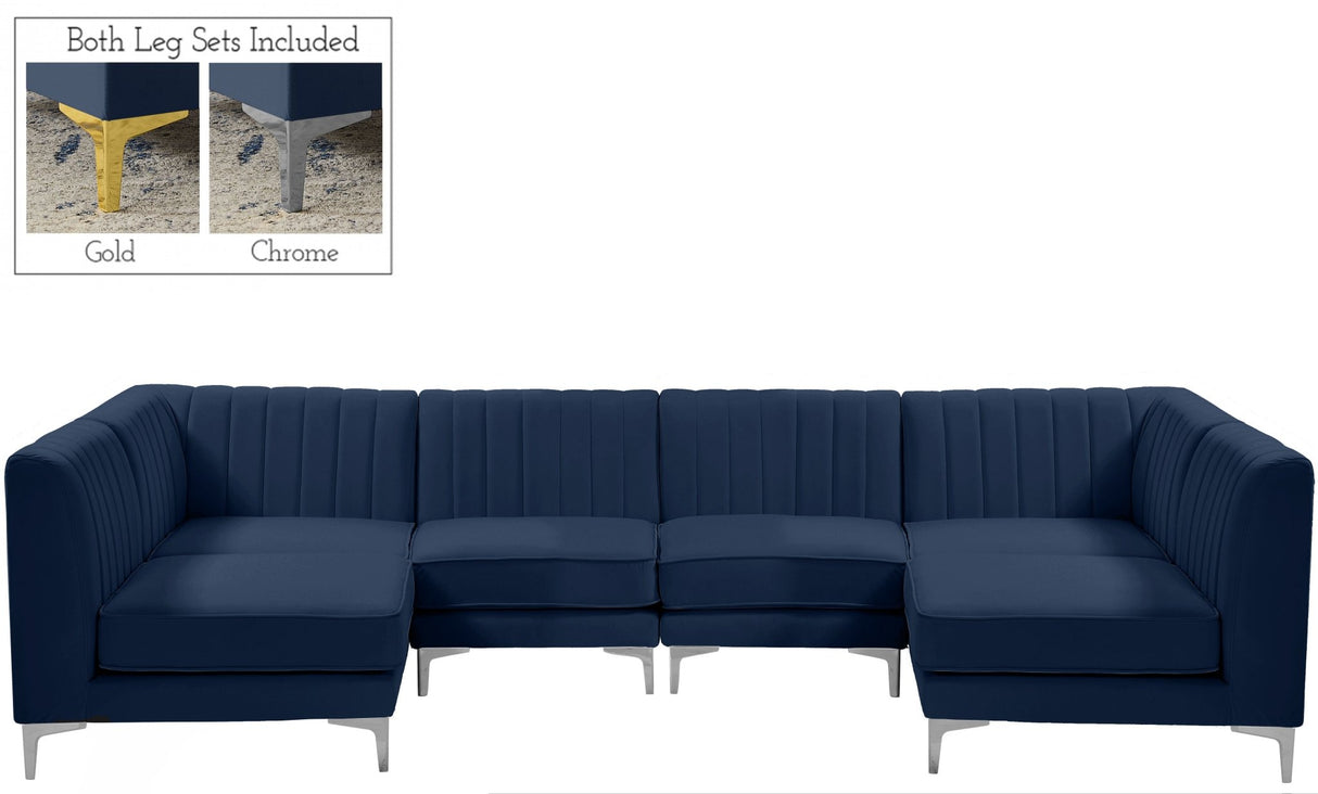 Alina - Modular Sectional 6 Piece - Navy - Fabric - 604Navy - Sec6B - Home Elegance USA - 2