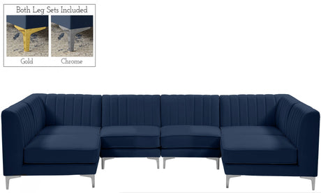 Alina - Modular Sectional 6 Piece - Navy - Fabric - 604Navy - Sec6B - Home Elegance USA - 2