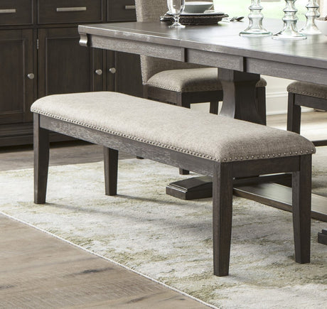 6pc Dining Set Traditional Style Dining Table Double Pedestal Base and Upholstered Beige Side Chairs Bench Dining Wooden Furniture - sold by Home Elegance USA