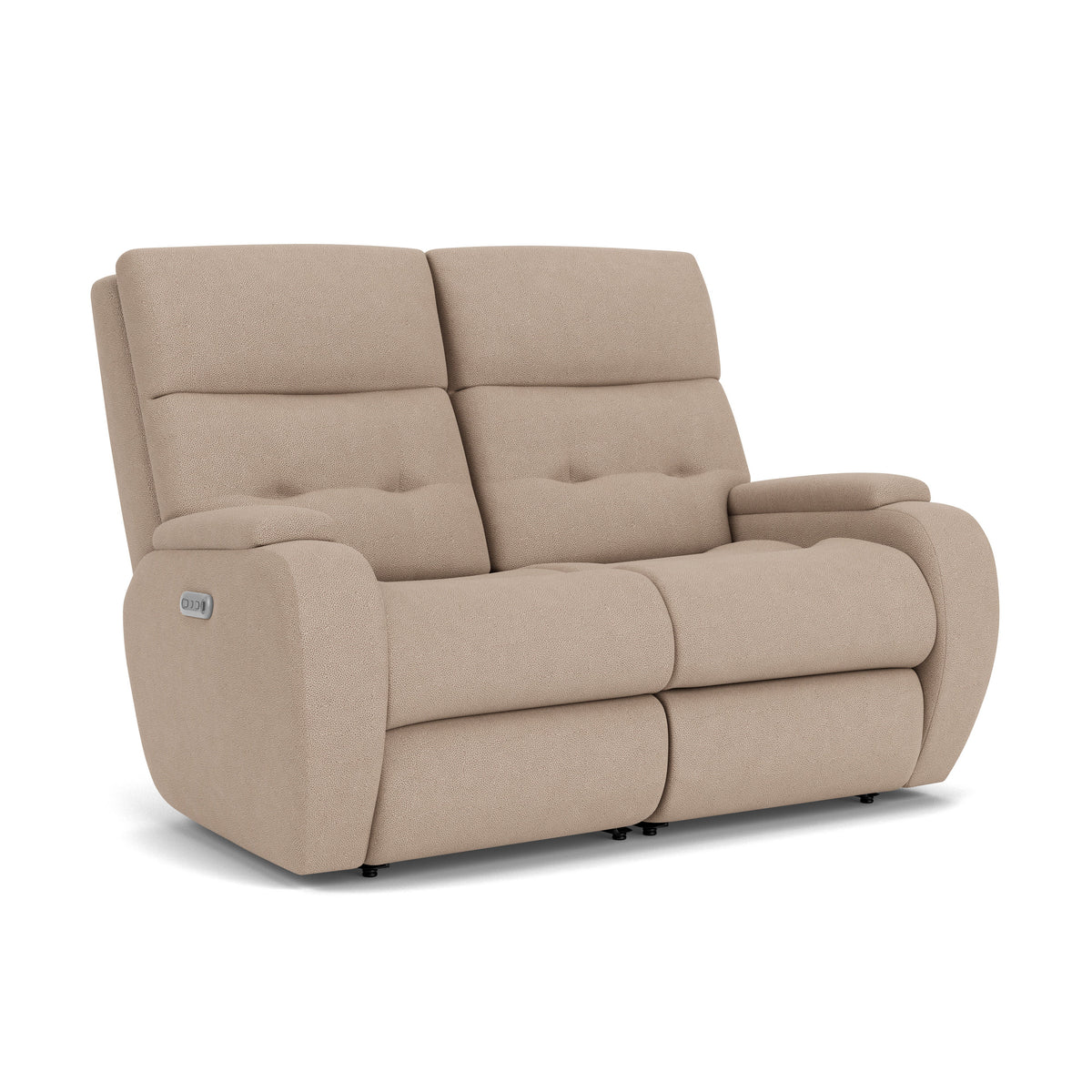 Strait Transitional Fabric Power Reclining Loveseat With Power Headrests | Flexsteel