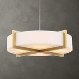 Cresson 4 Light Drum Pendant White / Gold - Gold / White by Uttermost - View 2