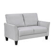 Modern Contemporary Upholstered Loveseat Gray Plush Seat Comfort Durable Solid Wood Living Room Furniture 1pc