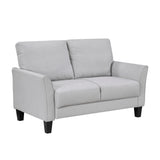 Modern Contemporary Upholstered Loveseat Gray Plush Seat Comfort Durable Solid Wood Living Room Furniture 1pc