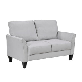 Modern Contemporary Upholstered Loveseat Gray Plush Seat Comfort Durable Solid Wood Living Room Furniture 1pc