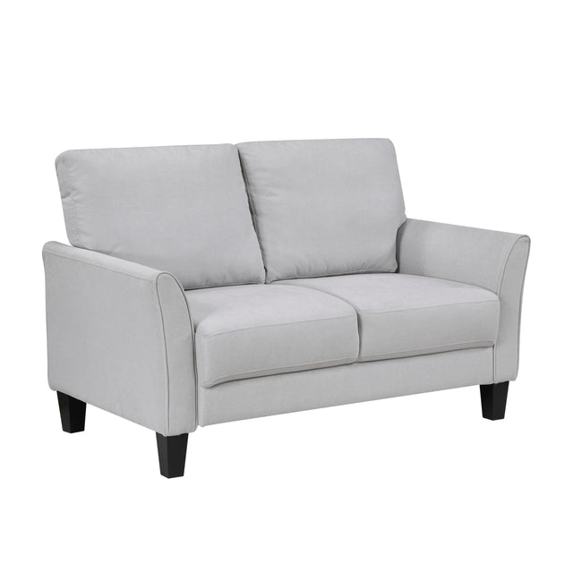 Modern Contemporary Upholstered Loveseat Gray Plush Seat Comfort Durable Solid Wood Living Room Furniture 1pc