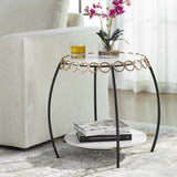 Chainlink Marble Side Table - White by Uttermost - View 2