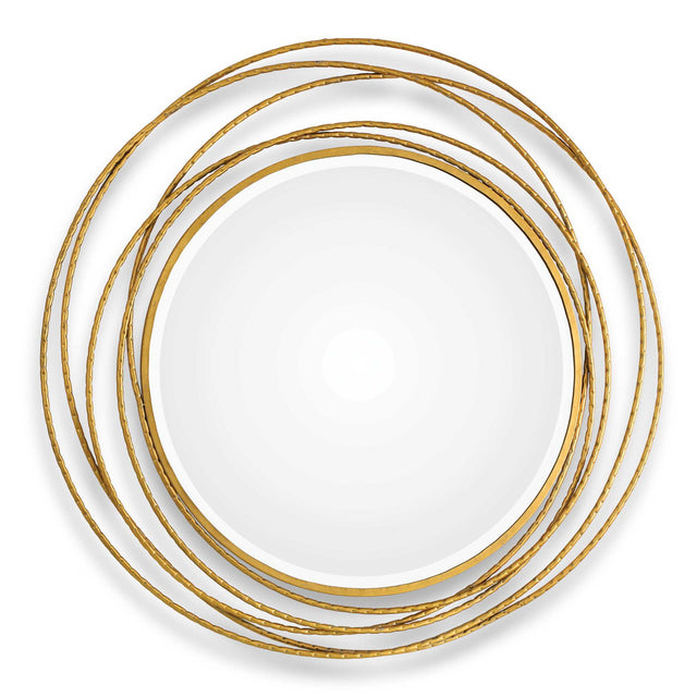 Whirlwind Round Mirror - Gold by Uttermost - View 1