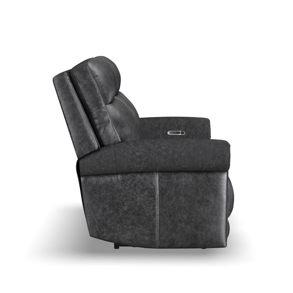 Alexander Power Reclining Loveseat With Power Headrest & Lumbar - Weathered Stone Gray | Flexsteel