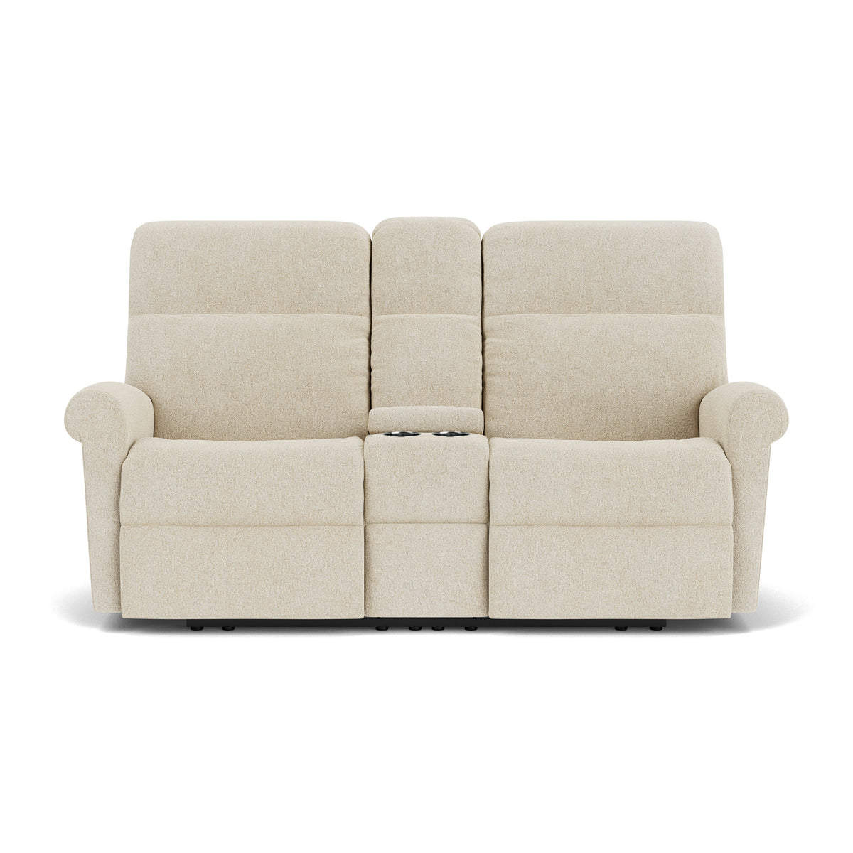 Davis Transitional Fabric Reclining Loveseat With Console | Flexsteel