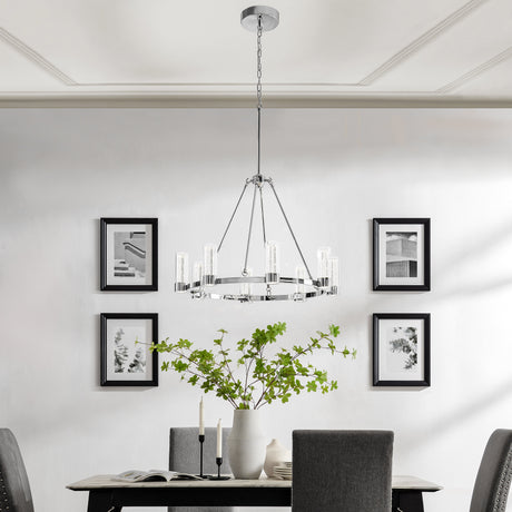 Victory 8 Light Chandelier //  Chrome  | Finesse -  Home Elegance USA