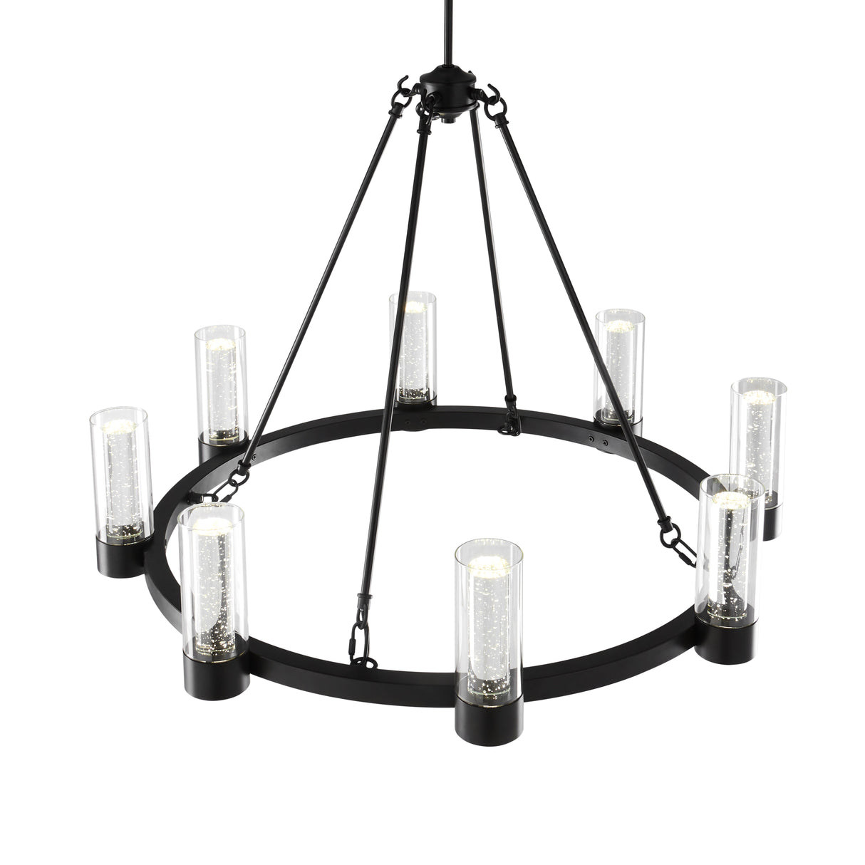 Victory 8 Light Chandelier //  Matte Black  | Finesse -  Home Elegance USA