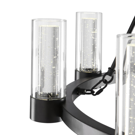 Victory 8 Light Chandelier //  Matte Black  | Finesse -  Home Elegance USA