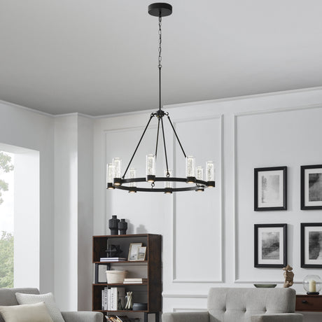 Victory 8 Light Chandelier //  Matte Black  | Finesse -  Home Elegance USA