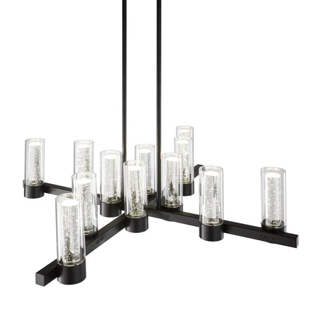 Victory 12 Light Chandelier //  Matte Black  | Finesse -  Home Elegance USA