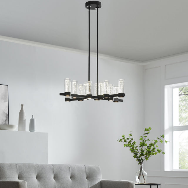 Victory 12 Light Chandelier //  Matte Black  | Finesse -  Home Elegance USA