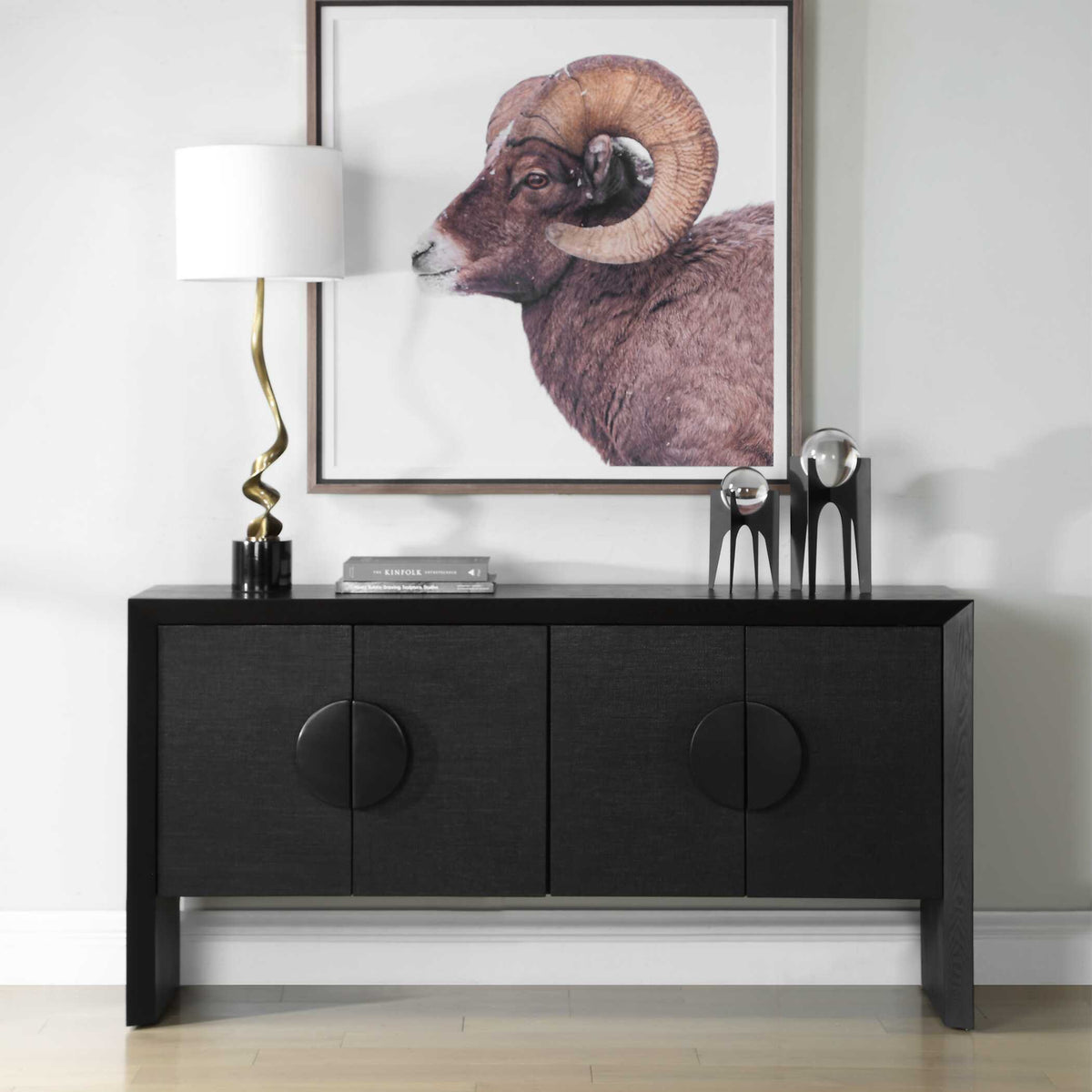 Williams 4 Door Cabinet - Black by Uttermost - View 2