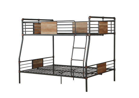 Brantley Sandy Black & Dark Bronze Hand-Brushed Finish Full XL/Queen Bunk Bed - sold by Home Elegance USA
