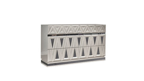 Lavita Modern & Contemporary Style 6- Drawer Dresser Made with Wood and Gold Accents in River Sand Grey      same asG150109276  (NJ inventory)