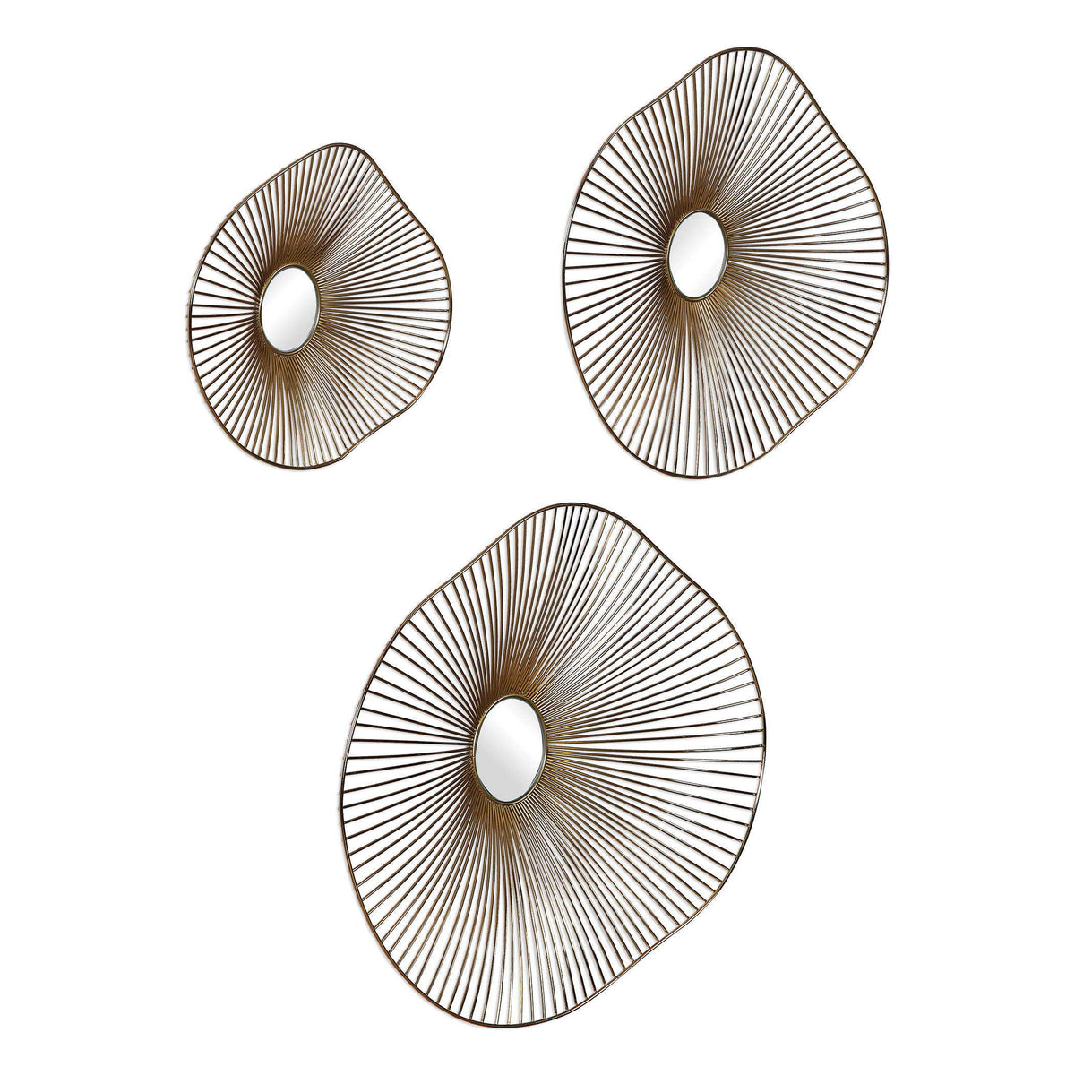 Avarie Metal Wall Art (Set of 3) - Gold by Uttermost - View 3