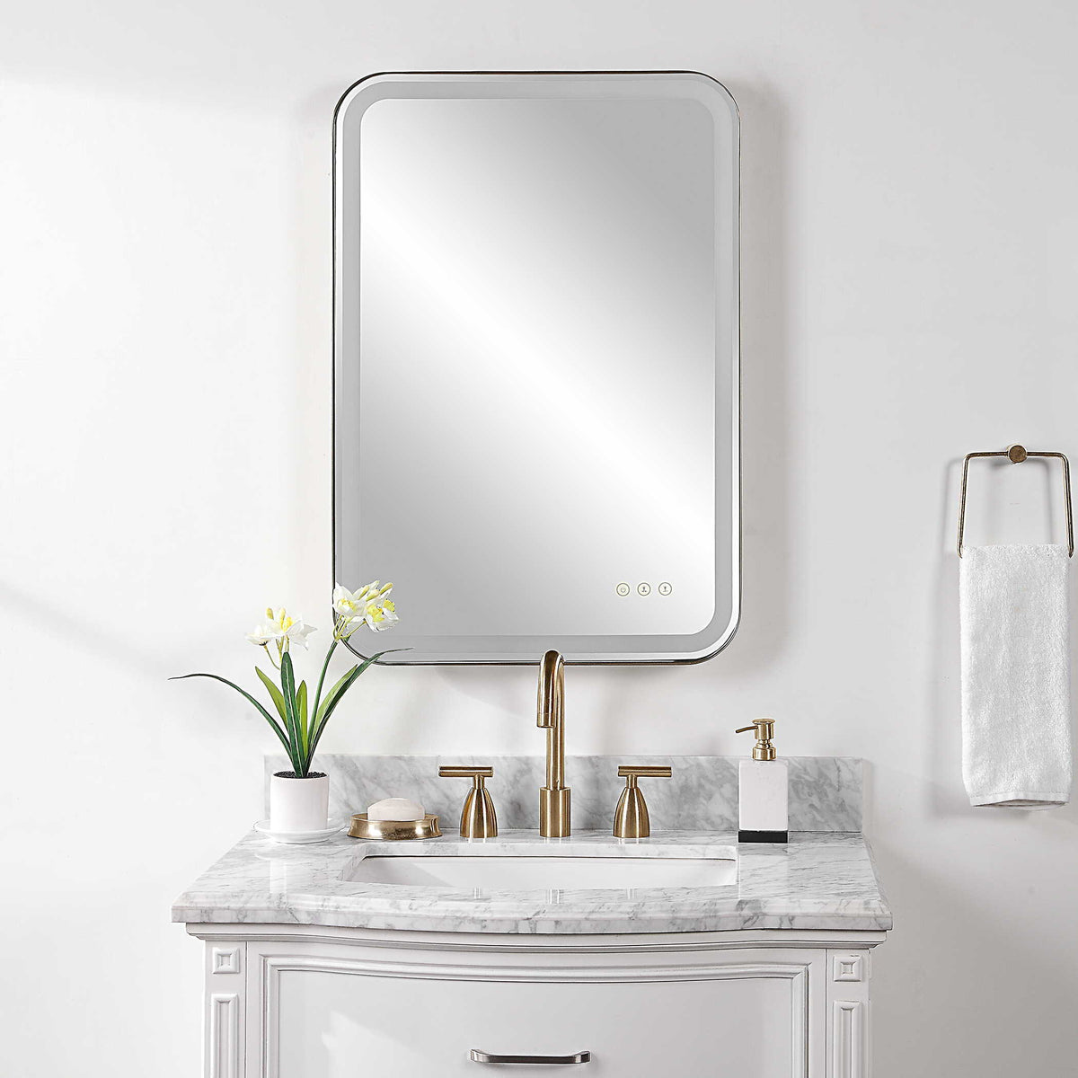 Crofton Vanity Mirror Black & Silver - Black / Silver by Uttermost - View 4