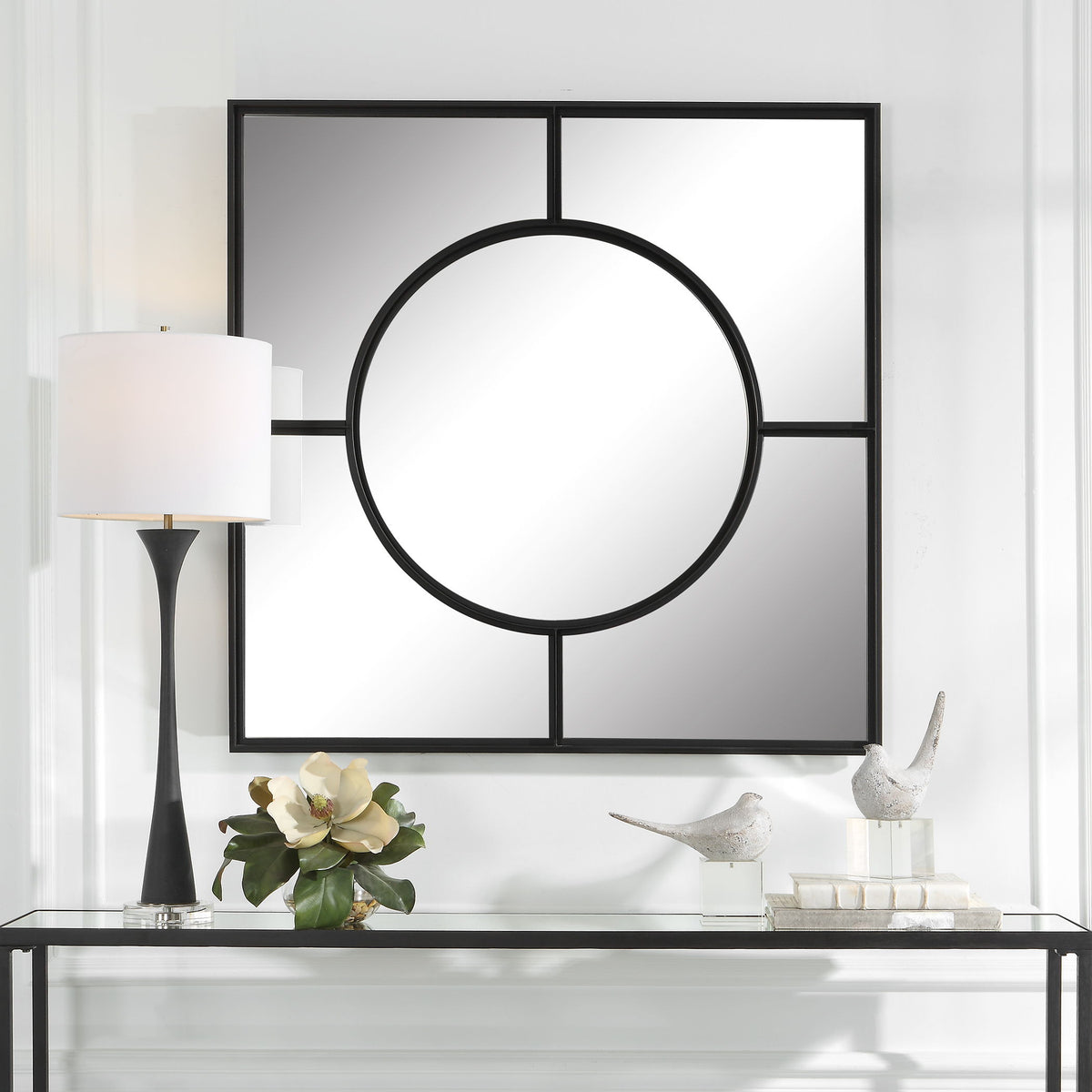 Spurgeon Square Window Mirror - Black by Uttermost - View 2