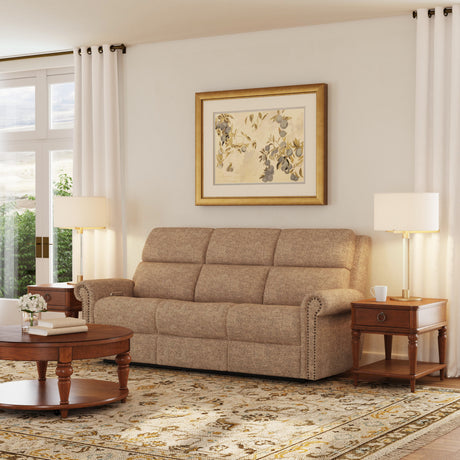 Bernard Power Reclining Sofa With Console, Power Headrest, & Lumbar | Flexsteel