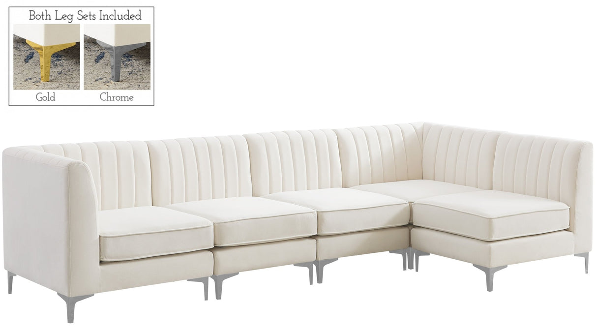 Alina - Modular Sectional 5 Piece - Cream - Fabric - 604Cream - Sec5B - Home Elegance USA - 4