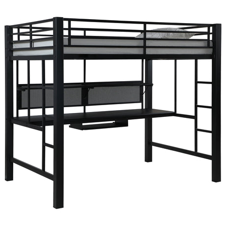 Avalon Full Workstation Loft Bed Black 460023 | Coaster - 460023 - Home Elegance USA - 1