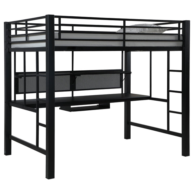 Avalon Full Workstation Loft Bed Black 460023 | Coaster | Home Elegance USA