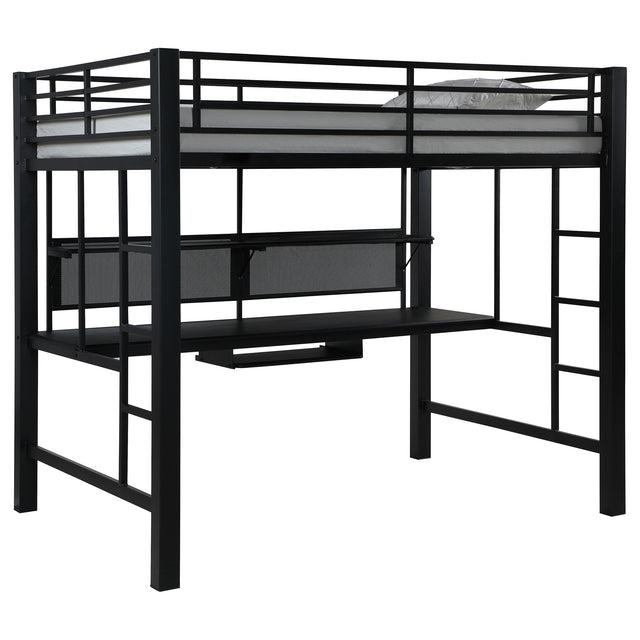 Full Workstation Loft Bed - Avalon Full Workstation Loft Bed Black