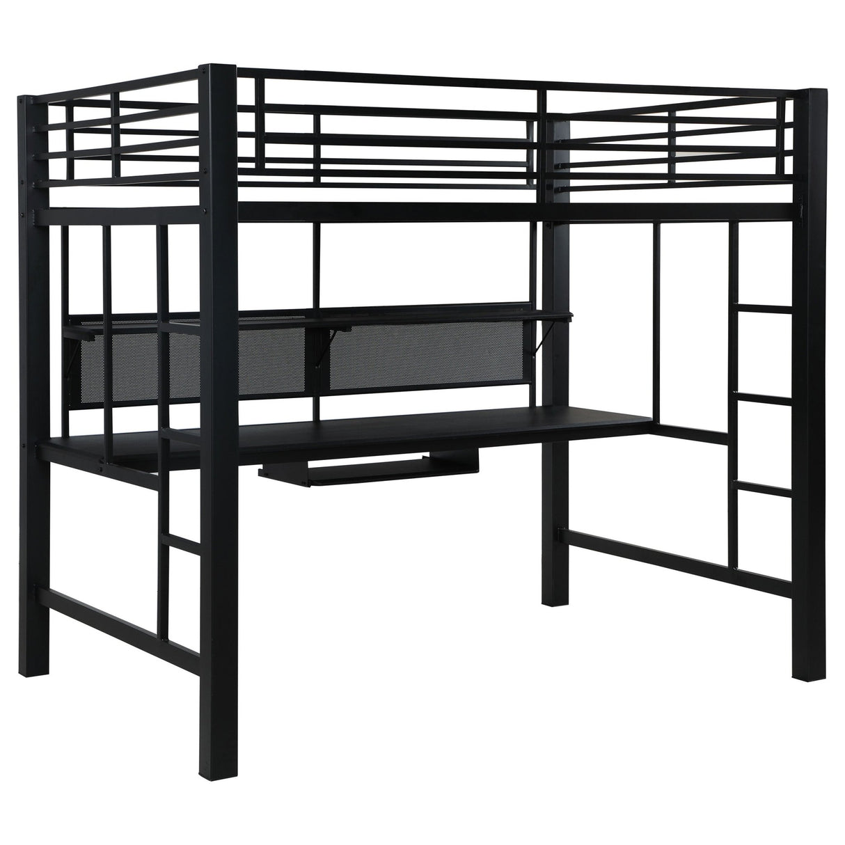 Avalon Full Workstation Loft Bed Black 460023 | Coaster | Home Elegance USA