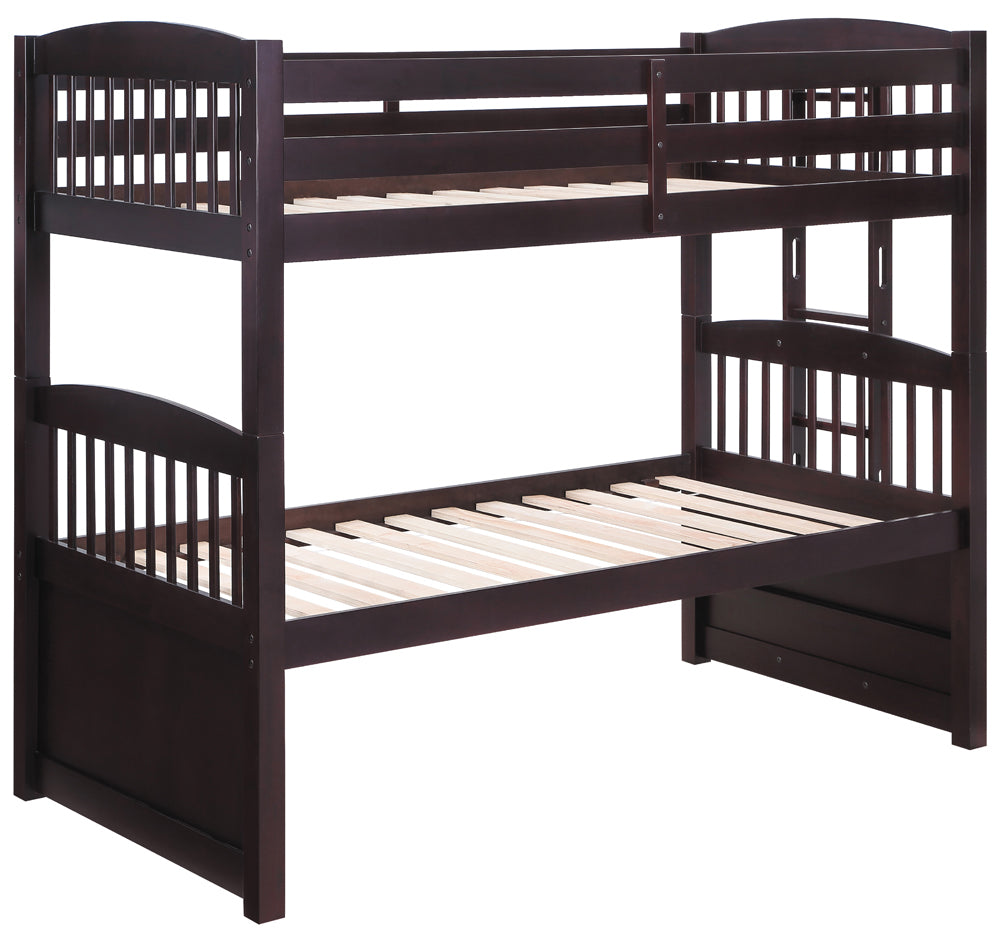 Twin / Twin Bunk Bed - Kensington Twin Over Twin Bunk Bed with Trundle Cappuccino