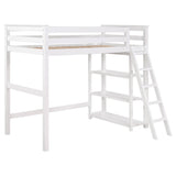 Anica 3 - shelf Wood Twin Loft Bed White | Coaster | Home Elegance USA