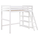 Twin Loft Bed - Anica 3-shelf Wood Twin Loft Bed White