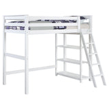 Anica 3 - shelf Wood Twin Loft Bed White | Coaster | Home Elegance USA