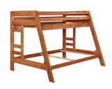 Twin / Full Bunk Bed - Wrangle Hill Twin Over Full Bunk Bed with Built-in Ladder Amber Wash