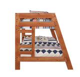 Twin / Full Bunk Bed - Wrangle Hill Twin Over Full Bunk Bed with Built-in Ladder Amber Wash