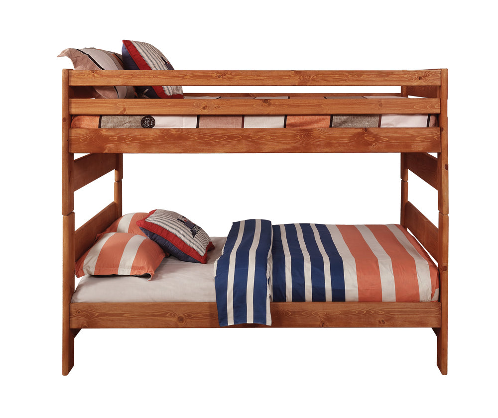 Full / Full Bunk Bed - Wrangle Hill Full Over Full Bunk Bed Amber Wash