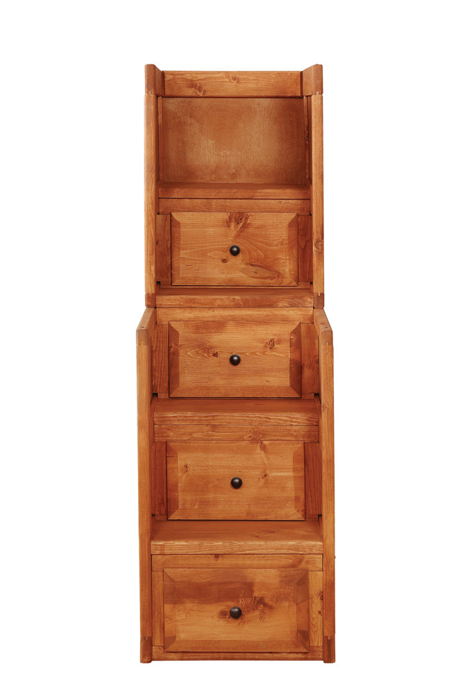 Stairway Chest - Wrangle Hill 4-drawer Stairway Chest Amber Wash