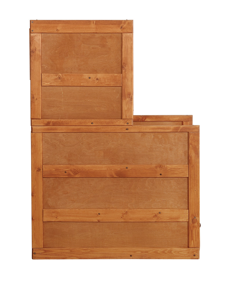 Stairway Chest - Wrangle Hill 4-drawer Stairway Chest Amber Wash