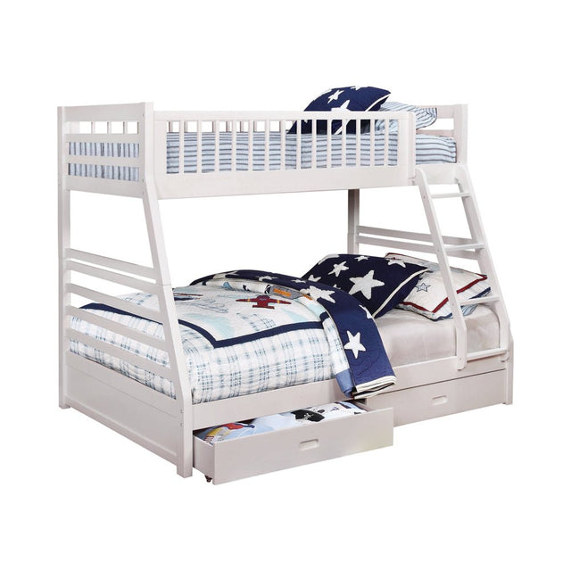 Ashton Twin Over Full 2 - drawer Bunk Bed White | Coaster - 460180 - Home Elegance USA - 1