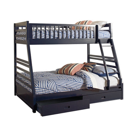 Ashton Twin Over Full 2 - drawer Bunk Bed Navy Blue | Coaster - 460181 - Home Elegance USA - 1