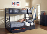 Twin / Full Bunk Bed - Ashton Twin Over Full 2-drawer Bunk Bed Navy Blue