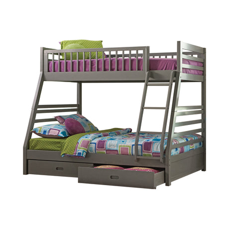 Twin / Full Bunk Bed - Ashton Twin Over Full Bunk 2-drawer Bed Grey