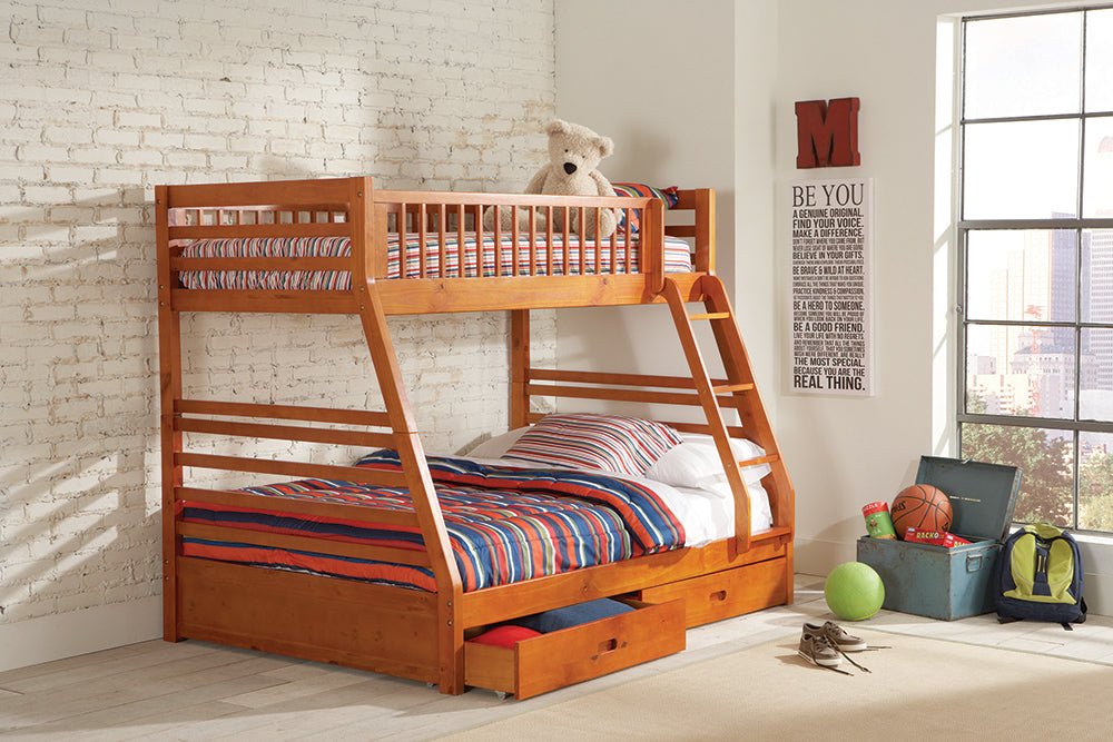 Ashton Twin Over Full 2 - drawer Bunk Bed Honey | Coaster - 460183 - Home Elegance USA - 3