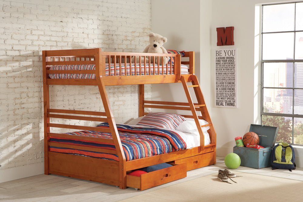 Ashton Twin Over Full 2 - drawer Bunk Bed Honey | Coaster - 460183 - Home Elegance USA - 2