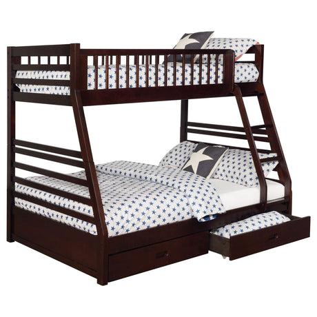 Ashton Twin Over Full 2 - drawer Bunk Bed Cappuccino | Coaster | Home Elegance USA
