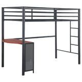 2 Pc Set (Loft Bed + Twin Bed) - Fisher 2 - piece Metal Workstation Loft Bed Set Gunmetal - Loft Beds - 460229 - S2T - image - 4