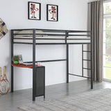 Twin Workstation Loft Bed - Fisher Twin Workstation Loft Bed Gunmetal