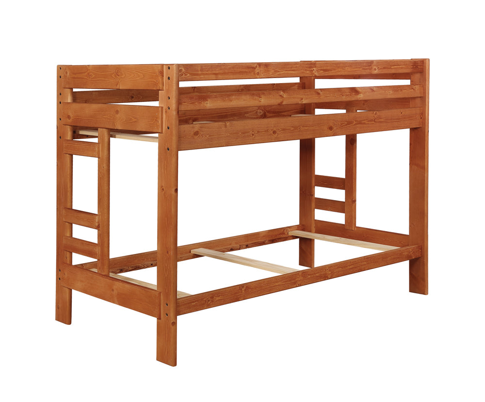 Twin / Twin Bunk Bed - Wrangle Hill Twin Over Twin Bunk Bed Amber Wash